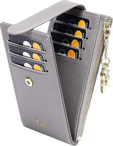 Vista 21 de Badiya Tarjetero para mujeres con RFID, carteras delgadas, plegables, tarjetero multifuncional, monedero