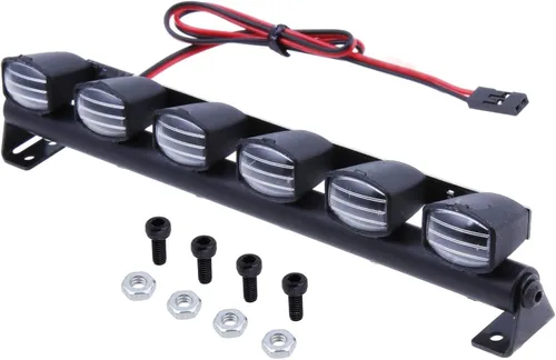 Vista 9 de HobbyPark Kit de barra de luz de coche a control remoto, 4 LED, luces de techo para 1/10 RC Crawler Car Truck Accesorios