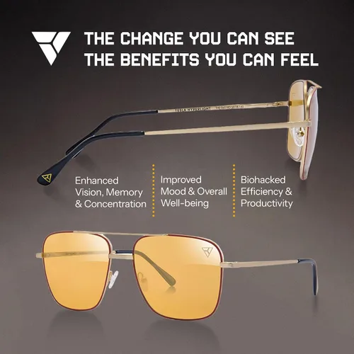 Vista 4 de Hyperlight Aviator Red Fullerene C60 UV & bluelight - Lentes de sol de lujo unisex para mujer, gafas de sol de diseño para hombres. Gafas de sol