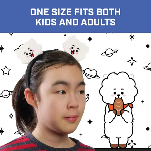 Vista 16 de Concept One BT21 LINE FRIENDS - Diadema bordada de felpa 3D para mujer, Chimmy
