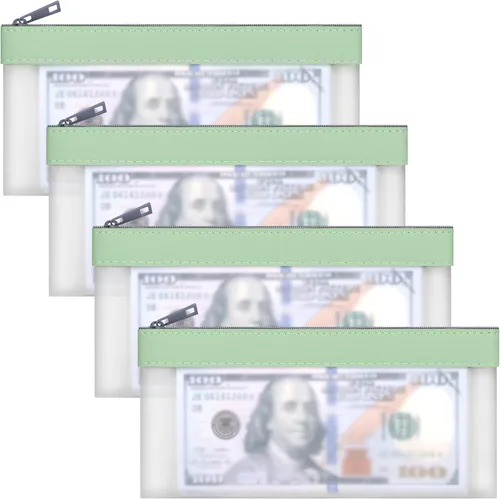 Vista 12 de Sobres transparentes para dinero en efectivo, bolsa de 7.6 x 3.7 pulgadas 4