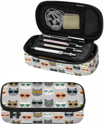 Vista 28 de Estuche organizador de lápices de alpaca, diseño de llama, hojas de animales, caja de papelería, caja de maquillaje, suministros escolares