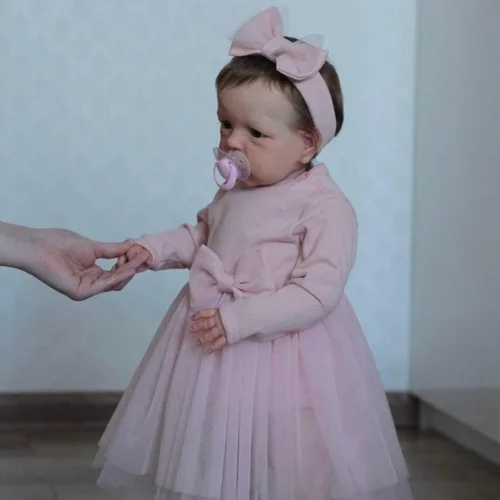 Vista 5 de cosheng Reborn Toddler Girl - Muñecas de bebé realistas de 24 pulgadas, muñeca Reborn de silicona suave con venas realistas para niños a partir de 3