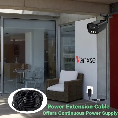 Vista 6 de cctv cable de extensión para circuito cerrado de televisión, 10 m (30 pies), 2.1 x 5.5 mm, 12 V CC, cámara IP Dvr independiente