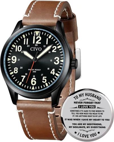 Vista 20 de CIVO Military Watch for Men Waterproof: Analog Mens Watches Classic- Field Wrist Watches for Man