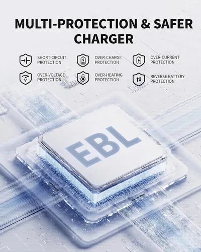 Vista 4 de EBL 906 cargador inteligente para baterías recargables AA AAA C D 9V con 4 baterías recargables 5000mAh C