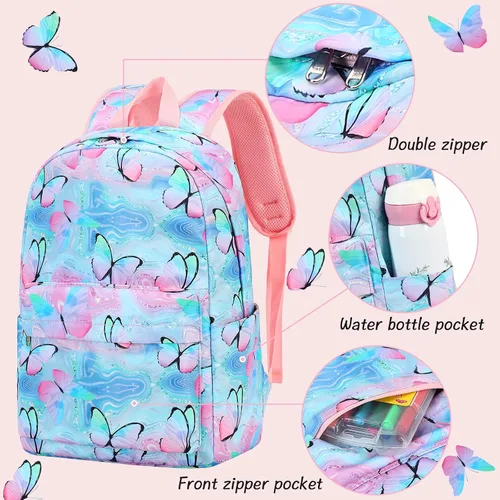 Vista 5 de CAMTOP Mochila escolar para niños, niñas y niños con lonchera para jardín de infantes y primaria, juego de bolsa de libros para edades de 4 a 10 años