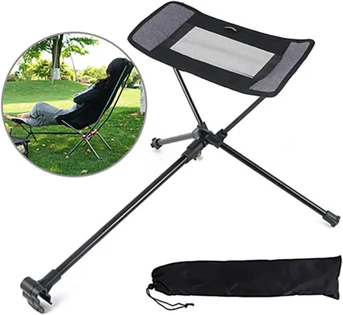Vista 4 de Silla plegable para exteriores, otomana, portátil, reclinable, reposapiés retráctil, reposapiés retráctil, reposapiés, kit de silla lunar