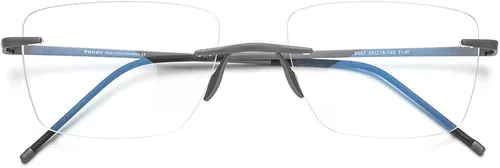 Vista 4 de FONEX Marco de lentes de titanio para hombre lentes cuadrados sin marco de miopía óptica 8557