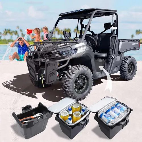 Vista 6 de Enfriador de almacenamiento debajo del asiento para Can Am Defender Defender Max 2016+ PP storage bin with insulated cooler, leak-resistant