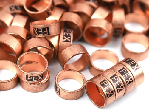 Vista 2 de Paquete de 30 anillos de crimpado PEX de cobre de 1/2 pulgada para sistema de tubos Pex (bronce, 30 piezas de 1/2 pulgadas)