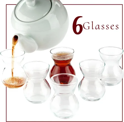 Vista 3 de The Buybox - Vasos de té turco (6 piezas), tazas de té árabe persa y vasos de degustación de whisky (5 oz/4.9 fl oz)