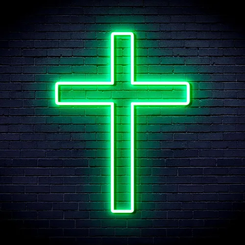 Vista 15 de ADVPRO Cruz Jesús Decoración Para El Hogar Flex Silicona LED Neon Sign - Azul - st16s33-fnu0059-b