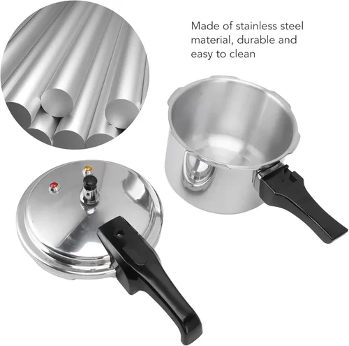 Vista 7 de Tyenaza Olla a presión de acero inoxidable de 3 litros, compatible con inducción, estufa de gas, cocción instantánea
