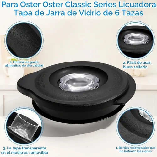 Vista 3 de Cubierta de tapa de licuadora de 6 tazas para tarro de licuadora Os-ter 124461-000-000 178891-000-000 apto para Os-ter Pro 1200 piezas de repuesto