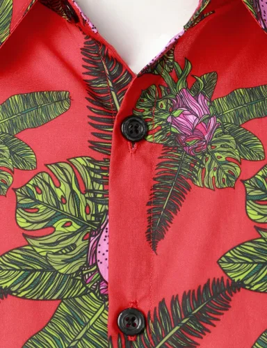 Vista 3 de Jogal - Camisa hawaiana, de manga corta, con botones, de algodón, para hombre
