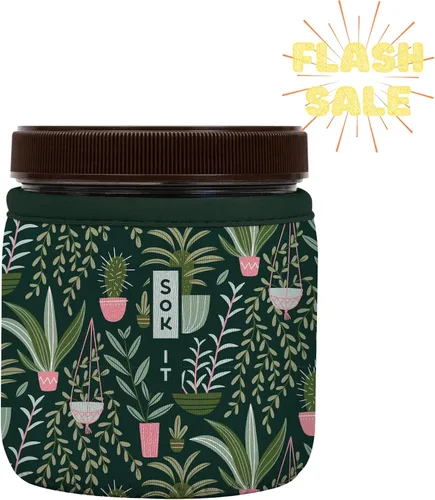 Vista 109 de Sok It IceCreamSok - Funda de neopreno aislada (flores abstractas, pintas de helado cónicas)