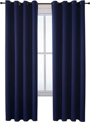 Vista 194 de ChrisDowa - Cortinas cortas para ventana de 40 pulgadas para dormitorio - Cortinas cortas con ojales y aislamiento térmico para oscurecer