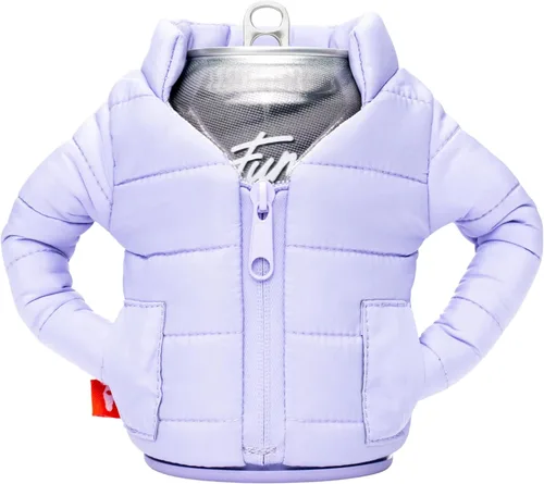 Vista 12 de Puffin - The Puffy Jacket - Enfriador de latas aislado de 12 oz I Botella de cerveza y soda aislante, mantiene las bebidas y bebidas frías - Negro