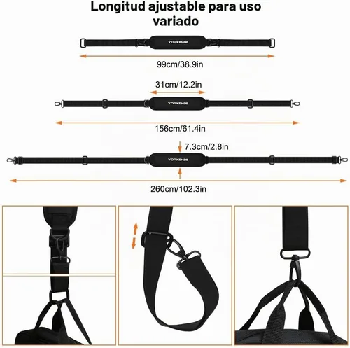 Vista 2 de Correa de transporte para silla plegable, correas ajustables para silla de playa, mochila, para playa, camping