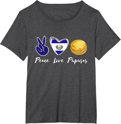 Vista 28 de Pupusas Lover Love Peace El Salvadaor Camiseta Comida Salvadoreña