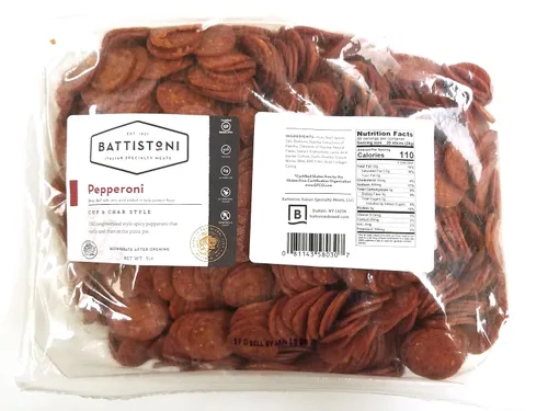 Vista 5 de Battistoni Cup & Char - Pepperoni picante, paquete de 5, bolsas de 5 onzas