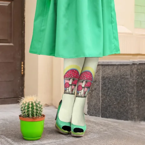 Vista 5 de devor Womens Crew Socks Thigh High Sock for Girl Mid Calf Sock Cute MUSHROOM RETRO Socks