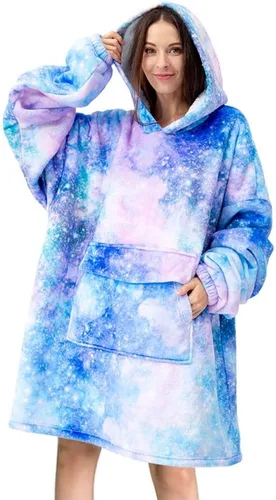 Vista 8 de Mewkou Manta con capucha para adultos, manta de forro polar Sherpa de gran tamaño con capucha para mujeres y hombres, café