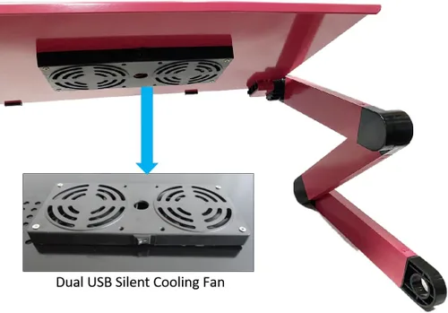 Vista 2 de Bandeja de escritorio ergonómica con ventilación para computadora portátil (16.535 x 10.236 in con alfombrilla de mouse y ventiladores dobles, negro)