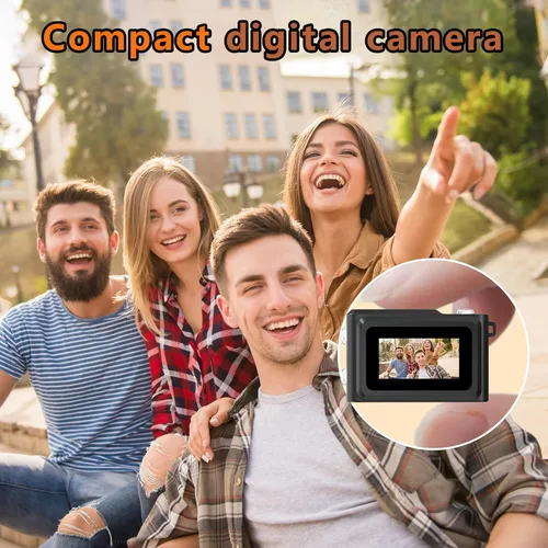 Vista 8 de Mini cámara retro con llavero – Cámara digital pequeña FHD de 1080P con lente de 2 MP, pantalla de 0.96 pulgadas y adaptador OTG con tarjeta de 16