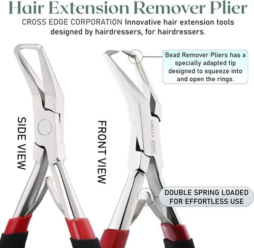 Vista 7 de Herramientas profesionales para extensiones de cabello, alicates para microenlaces y cuentas, removedor de microanillos, abridor de cuentas de 5.5