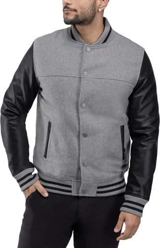 Vista 9 de X RAY Chaqueta Varsity para hombre, chaquetas casuales de béisbol Letterman para hombre Negro/Negro - 83006