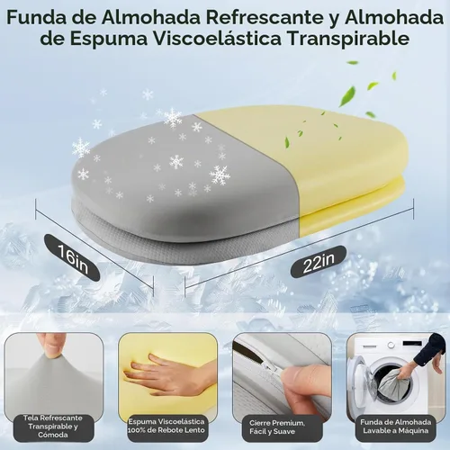 Vista 2 de DONAMA Almohada cervical del cuello del durmiente lateral de la capa doble Gris