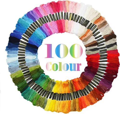 Vista 8 de ATDAWN Bordado de color arcoíris, hilos de punto de cruz, pulseras, hilo de manualidades, 50