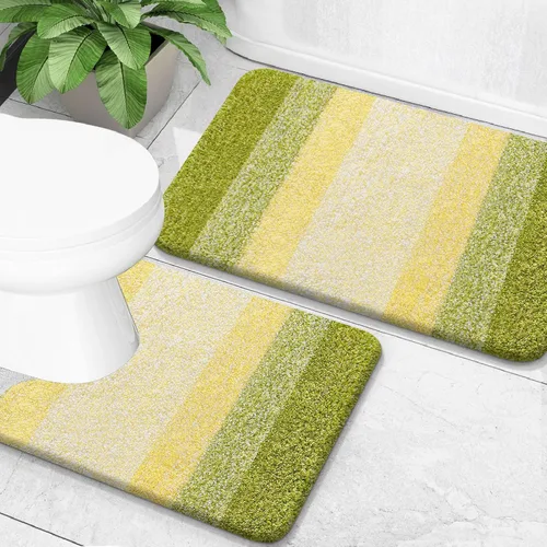 Vista 15 de OLANLY - Juego de tapetes para baño de 2 piezas, de microfibra, suaves y absorbentes, antideslizantes, lavables a máquina y para secadora, felpudos