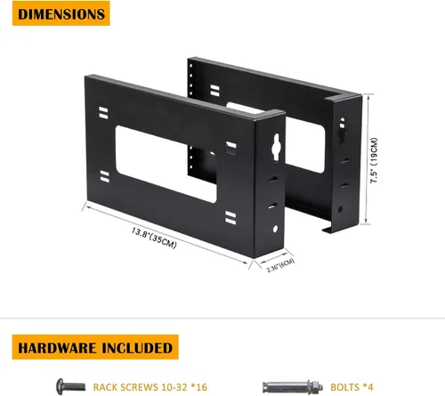 Vista 3 de RIVECO Rack de marco abierto 4U para montaje en pared y soporte de escritorio, no requiere montaje, rack de servidor para equipos de red y datos AV