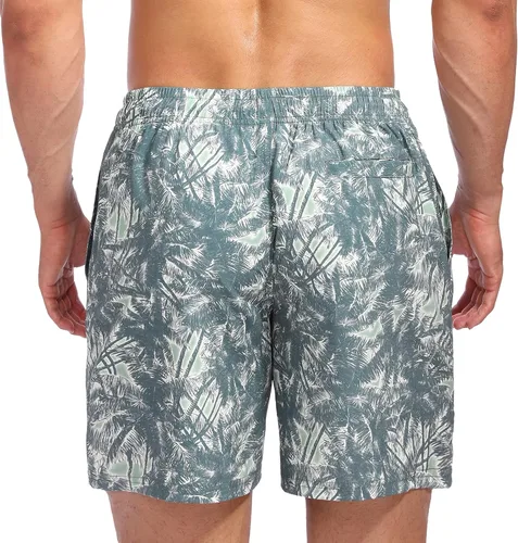 Vista 2 de Biwisy Mens Swim Trunks Quick Dry Beach Shorts Mesh Lining Swimwear Bathing Suits with Pockets