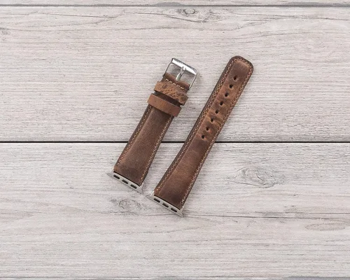 Vista 7 de Correa de cuero de grano completo para Apple Watch series 1-11 y SE 1-3 y Ultra 1-3