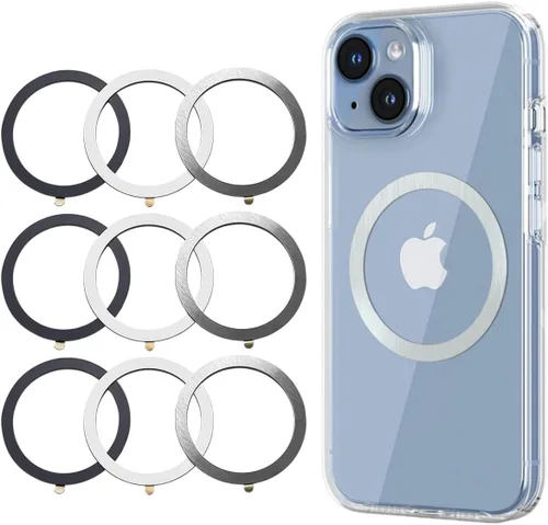 Vista 16 de Anillos adaptadores magnéticos 2 piezas compatibles con MagSafe, para Kindle Pop Socket Magnetic, para accesorios Magsafe y carga inalámbrica