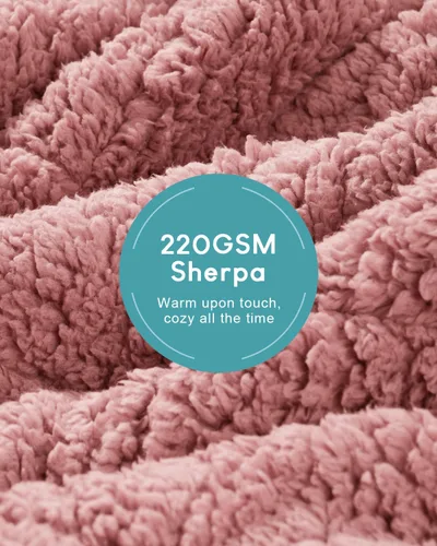Vista 4 de Cottonblue Manta con peso de jacquard de 15 libras para adultos, tamaño individual, manta de forro polar sherpa ultrasuave para relajarse y dormir