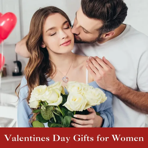 Vista 2 de Iefil Regalos para el día de la madre, collar de plata de ley 925 con inicial de corazón rosa para mujer, collar con dije de letra de corazón