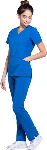 Vista 3 de Cherokee Camiseta quirúrgica de ajuste contemporáneo para mujer con panel de punto elástico CK680