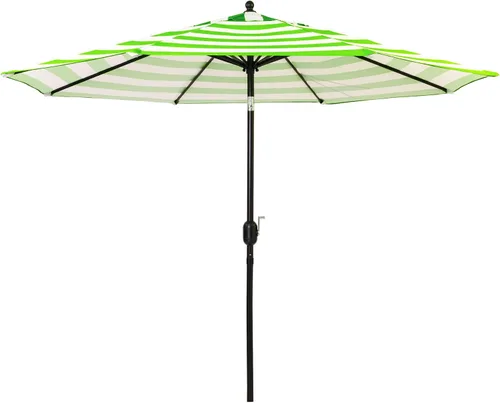 Vista 8 de Sunnyglade Sombrilla de mesa para patio de 9 pies con 8 varillas resistentes (negro y blanco)