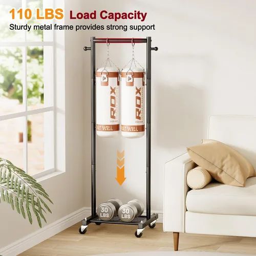 Vista 4 de SLEEPING LAMB Percheros pequeños para colgar ropa, perchero de ropa rodante con estantes, perchero de metal de 60 pulgadas con ruedas, estante