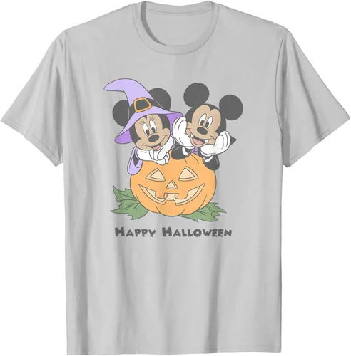 Vista 53 de Disney Mickey and Friends Halloween Pumpkin Mickey & Minnie Camiseta Blanco