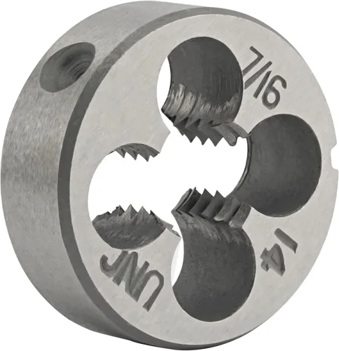 Vista 2 de 7/16 "-14 UNC HSS Tap And Die Set, 7/16 x 14 UNC Macho de rosca de máquina y rosca redonda Die mano derecha 7/16 x 14 UNC HSS Machine Thread Tap