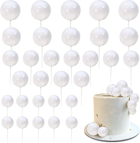 Vista 18 de Rsstarxi 30 piezas de mini globos y bolas de espuma para tartas – Insertos de pastel de bricolaje para bodas, aniversarios y decoraciones de fiesta