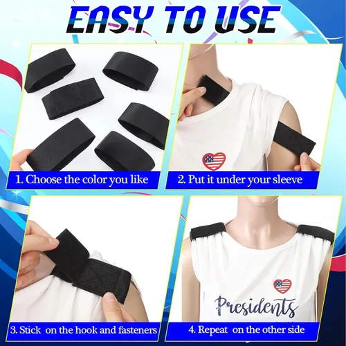 Vista 6 de Kajaia 12 pares de soportes de manga de color sólido, clips de manga deportiva, fútbol, sóftbol, para camisetas deportivas, camisetas de béisbol