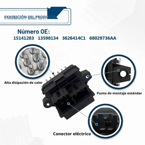 Vista 3 de Módulo de control de resistencia del motor del ventilador de calentador de aire acondicionado compatible con Chevy Chrysler Buick Cadillac GMC Dodge