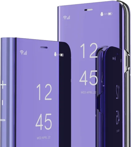 Vista 9 de LEECOCO Galaxy Note 10 Plus - Funda delgada de lujo con espejo galvanizado con ventana transparente y ultrafina con función atril de cuerpo completo
